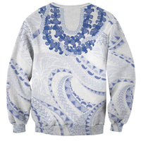Aloha Lei Onaona Sweatshirt Navy Blue Hawaiian Tribal Pattern LT9 - Polynesian Pride