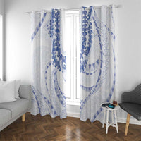 Aloha Lei Onaona Window Curtain Navy Blue Hawaiian Tribal Pattern LT9 With Grommets Blue - Polynesian Pride