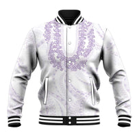 Aloha Lei Onaona Baseball Jacket Purple Hawaiian Tribal Pattern LT9 Unisex Purple - Polynesian Pride