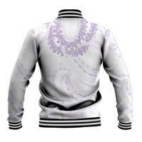 Aloha Lei Onaona Baseball Jacket Purple Hawaiian Tribal Pattern LT9 - Polynesian Pride