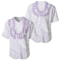 Aloha Lei Onaona Baseball Jersey Purple Hawaiian Tribal Pattern