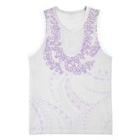 Aloha Lei Onaona Basketball Jersey Purple Hawaiian Tribal Pattern LT9 Unisex Purple - Polynesian Pride