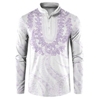 Aloha Lei Onaona Button Sweatshirt Purple Hawaiian Tribal Pattern LT9 Purple - Polynesian Pride