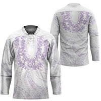 Aloha Lei Onaona Hockey Jersey Purple Hawaiian Tribal Pattern LT9 - Polynesian Pride