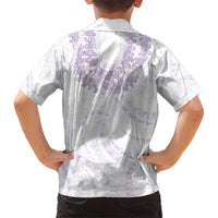 Aloha Lei Onaona Kid Hawaiian Shirt Purple Hawaiian Tribal Pattern LT9 - Polynesian Pride