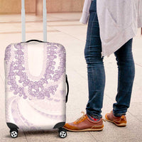 Aloha Lei Onaona Luggage Cover Purple Hawaiian Tribal Pattern