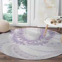 Aloha Lei Onaona Round Carpet Purple Hawaiian Tribal Pattern