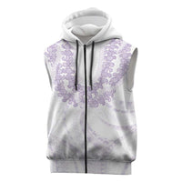 Aloha Lei Onaona Sleeveless Zip Hoodie Purple Hawaiian Tribal Pattern LT9 Purple - Polynesian Pride