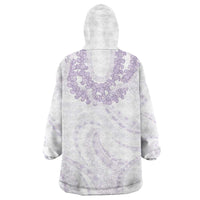 Aloha Lei Onaona Wearable Blanket Hoodie Purple Hawaiian Tribal Pattern LT9 - Polynesian Pride