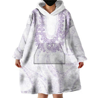 Aloha Lei Onaona Wearable Blanket Hoodie Purple Hawaiian Tribal Pattern LT9 - Polynesian Pride