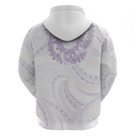 Aloha Lei Onaona Zip Hoodie Purple Hawaiian Tribal Pattern