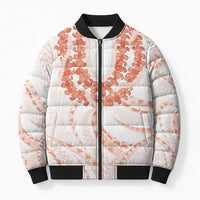 Aloha Lei Onaona Bomber Puffer Jacket Red Hawaiian Tribal Pattern LT9 Unisex Red - Polynesian Pride