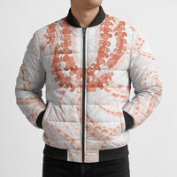 Aloha Lei Onaona Bomber Puffer Jacket Red Hawaiian Tribal Pattern LT9 - Polynesian Pride