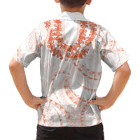 Aloha Lei Onaona Family Matching Off Shoulder Short Dress and Hawaiian Shirt Red Hawaiian Tribal Pattern