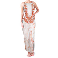 Aloha Lei Onaona Family Matching Tank Maxi Dress and Hawaiian Shirt Red Hawaiian Tribal Pattern