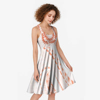 Aloha Lei Onaona Midi Dress Red Hawaiian Tribal Pattern - Polynesian Pride