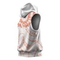 Aloha Lei Onaona Sleeveless Hoodie Red Hawaiian Tribal Pattern LT9 - Polynesian Pride