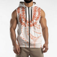 Aloha Lei Onaona Sleeveless Zip Hoodie Red Hawaiian Tribal Pattern LT9 - Polynesian Pride