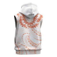 Aloha Lei Onaona Sleeveless Zip Hoodie Red Hawaiian Tribal Pattern LT9 - Polynesian Pride