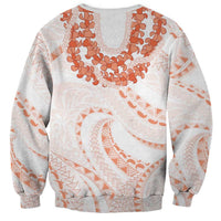 Aloha Lei Onaona Sweatshirt Red Hawaiian Tribal Pattern LT9 - Polynesian Pride