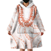 Aloha Lei Onaona Wearable Blanket Hoodie Red Hawaiian Tribal Pattern LT9 - Polynesian Pride