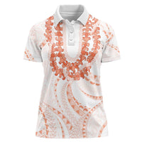 Aloha Lei Onaona Women Polo Shirt Red Hawaiian Tribal Pattern
