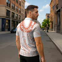 Aloha Lei Onaona Zipper Polo Shirt Red Hawaiian Tribal Pattern - Polynesian Pride