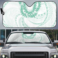 Aloha Lei Onaona Auto Sun Shade Sage Green Hawaiian Tribal Pattern - Polynesian Pride