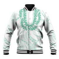 Aloha Lei Onaona Baseball Jacket Sage Green Hawaiian Tribal Pattern LT9 Unisex Green - Polynesian Pride