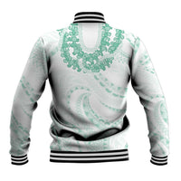 Aloha Lei Onaona Baseball Jacket Sage Green Hawaiian Tribal Pattern LT9 - Polynesian Pride