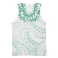 Aloha Lei Onaona Basketball Jersey Sage Green Hawaiian Tribal Pattern LT9 - Polynesian Pride