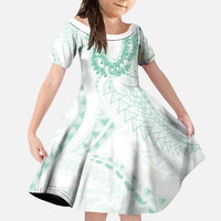 Aloha Lei Onaona Family Matching Tank Maxi Dress and Hawaiian Shirt Sage Green Hawaiian Tribal Pattern