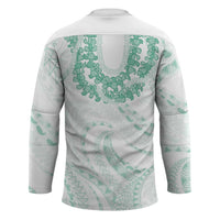 Aloha Lei Onaona Hockey Jersey Sage Green Hawaiian Tribal Pattern LT9 - Polynesian Pride