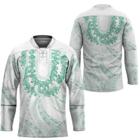 Aloha Lei Onaona Hockey Jersey Sage Green Hawaiian Tribal Pattern LT9 - Polynesian Pride