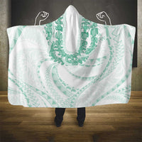 Aloha Lei Onaona Hooded Blanket Sage Green Hawaiian Tribal Pattern LT9 - Polynesian Pride