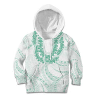 Aloha Lei Onaona Kid Hoodie Sage Green Hawaiian Tribal Pattern
