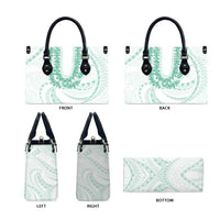 Aloha Lei Onaona Leather Bag Sage Green Hawaiian Tribal Pattern - Polynesian Pride
