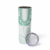 Aloha Lei Onaona Skinny Tumbler Sage Green Hawaiian Tribal Pattern