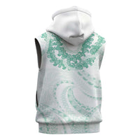 Aloha Lei Onaona Sleeveless Hoodie Sage Green Hawaiian Tribal Pattern LT9 - Polynesian Pride