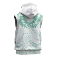 Aloha Lei Onaona Sleeveless Zip Hoodie Sage Green Hawaiian Tribal Pattern LT9 - Polynesian Pride
