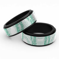 Aloha Lei Onaona Spinner Ring Sage Green Hawaiian Tribal Pattern - Polynesian Pride