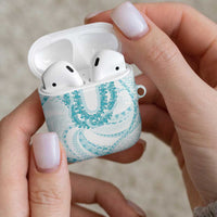Aloha Lei Onaona AirPods Case Teal Hawaiian Tribal Pattern LT9 - Polynesian Pride