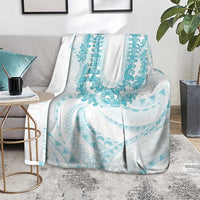 Aloha Lei Onaona Blanket Teal Hawaiian Tribal Pattern LT9 - Polynesian Pride
