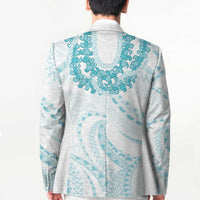 Aloha Lei Onaona Blazer Teal Hawaiian Tribal Pattern - Polynesian Pride