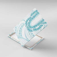 Aloha Lei Onaona Canvas Wall Art Teal Hawaiian Tribal Pattern LT9 With Frame Teal - Polynesian Pride