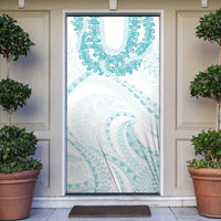 Aloha Lei Onaona Door Cover Teal Hawaiian Tribal Pattern LT9 Teal - Polynesian Pride