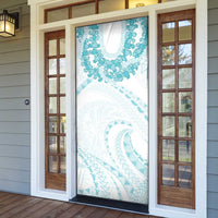 Aloha Lei Onaona Door Cover Teal Hawaiian Tribal Pattern LT9 - Polynesian Pride