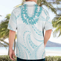 Aloha Lei Onaona Hawaiian Shirt Teal Hawaiian Tribal Pattern LT9 - Polynesian Pride
