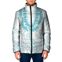 Aloha Lei Onaona Padded Jacket Teal Hawaiian Tribal Pattern LT9 Men Teal - Polynesian Pride
