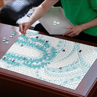 Aloha Lei Onaona Puzzle Teal Hawaiian Tribal Pattern LT9 - Polynesian Pride
